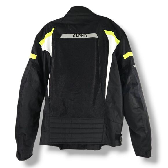 Alpha Cycle Gear Mesh Motorcycle Jacket CE Armor Hi Vis Black 2XL Bikercore - Picture 3 of 14
